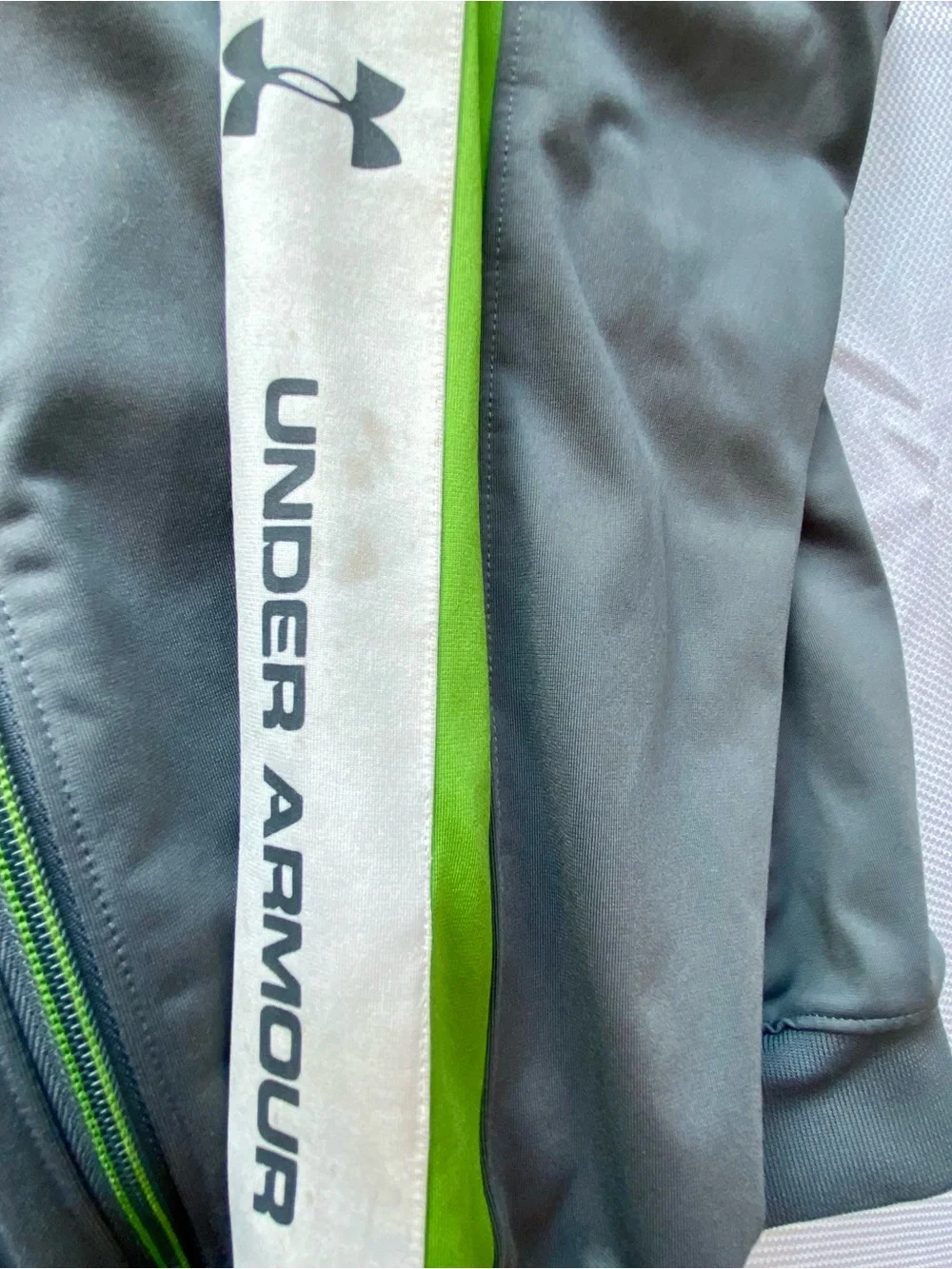 Under Armour Grey and Green Zip Track Jacket men’s medium loose